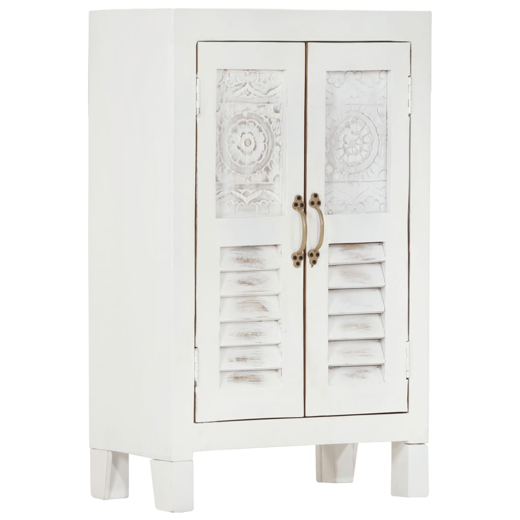 Sideboard Weiß 55x30x90 cm Massivholz Akazie